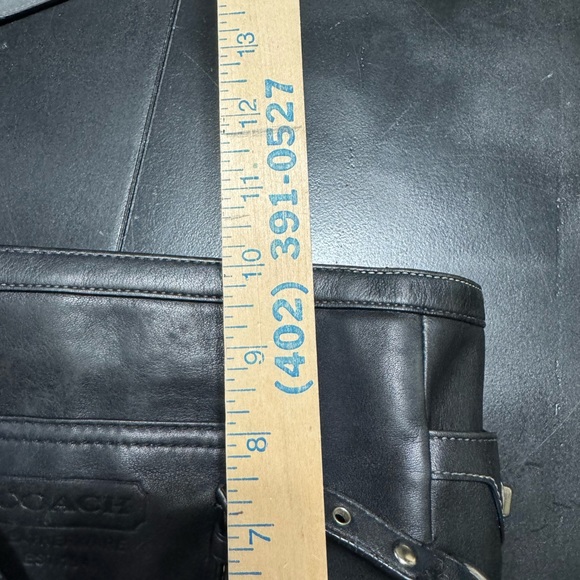 COACH EAST WEST GALLERY BLACK LEATHER SILVER HARDWARE LARGE TOTE - Picture 13 of 13